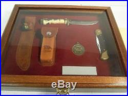 Schrade Knife Limited Set Napa Echlin ZZ-240 Wood & Glass Case Paperwork L/Ed