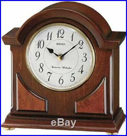 Seiko Mantel Chime Brown Wooden Case Clock QXJ012BLH
