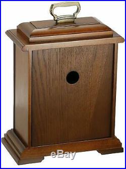Seiko QXJ102BC Mantel Chime Carriage Clock Cherry Finish Solid Wood Case