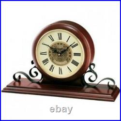 Seiko Quartz Brown Wood Case Chiming Mantel Clock QXJ016BLH