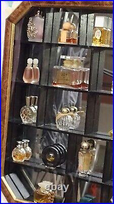 Small Miniature Perfume Bottle Display Case Shadow Box Wall Cabinet
