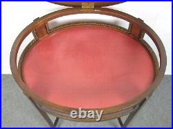 Small Table Wood Display Exhibitor Glass Oval With Mirror Vintage First'900