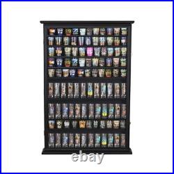 Solid Wood 144 Shot Glass Display Case Holder Cabinet Wall Curio Shadow Box