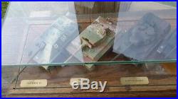 Solido Diecast Military Model Tanks (6) Glass Wood display show case