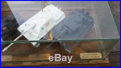 Solido Diecast Military Model Tanks (6) Glass Wood display show case