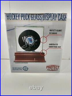 Steiner Sports Wood and Glass Mint Unused Hockey Puck Display Cases (Case of 8)