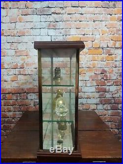 Superb Vintage Miniature Wood & Glass Curio Display Cabinet Shelf Case