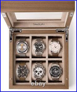 TAWBURY Wood Watch Box Organizer for Men 6 Watch Display Case for Men Woo