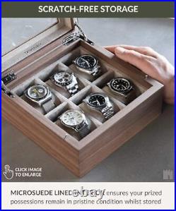 TAWBURY Wood Watch Box Organizer for Men 6 Watch Display Case for Men Woo