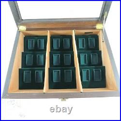 TIMEX Carriage Watch Locking Display Case Wood Brass Beveled Glass Velvet Lined
