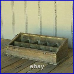 Tabletop Display Case Cubby Divided Rustic Wood Glass