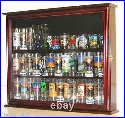 Tall Shot Glass Display Case Cabinet, Shooters holder Wall Shadow Box SC04-MAH