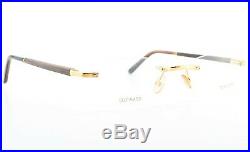 Tom Ford Glasses Tf 80 E69 54 20 140 Gold Plated Wood Brown Rimless Frame +Case