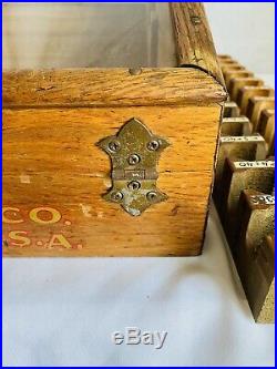 Tool Bit Slanted Wood and Glass Display Case Henry L. Hanson Co. Antique 1930s