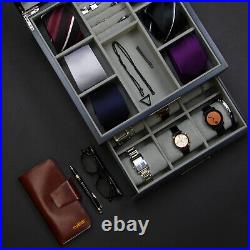 Top Quality Black Wood Handmade Men Ties, Watch and Jewelry Box Gift (BUSY MAN)