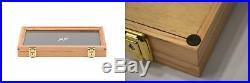 Two Timbers Display Case Oak 2x9x15 Wooden Shadow Box Wood with Glass
