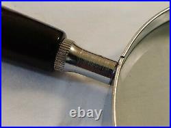 USA ATCO 4 Metal and wood Hand Magnifying Glass Lens Black Kinsman Fitted Case