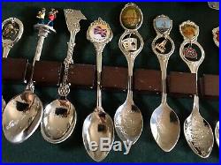 Unique Souvenirs Spoons Withwood glass case From Around World Old And Modern