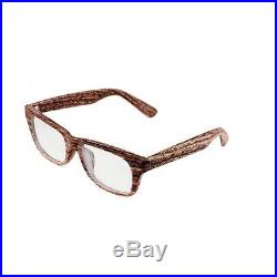 Unisex Cherry Wood Style Frame Geek Nerd Clear Sunglasses Glasses Free Case S064