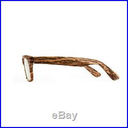 Unisex Oak Wood Style Frame Geek Nerd Clear Sunglasses Glasses Free Case S064