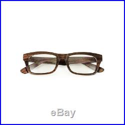 Unisex Walnut Wood Style Frame Geek Nerd Clear Sunglasses Glasses + Case S064