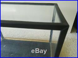 VINTAGE Wood Trim Base Display Case Transparent Glass Doll Antique Jewelry Cover