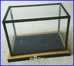 VINTAGE Wood Trim Base Display Case Transparent Glass Doll Antique Jewelry Cover
