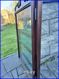 VTG BOMBAY Co. Mahogany Wood Souvenir SPOON Glass DISPLAY CABINET CASE 29x18