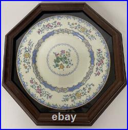VTG Royal Doulton Plate Morella In Enesco With Display Case Glass Wood 12