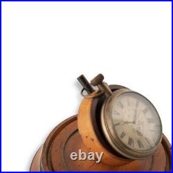 Victorian Watch Encased in Hand Blown Glass Dome, Cherry Wood Base