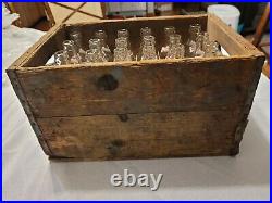 Vintage 1950's Nemasket Soda Water Glass 24 Bottle Wood Case Middleboro, MA