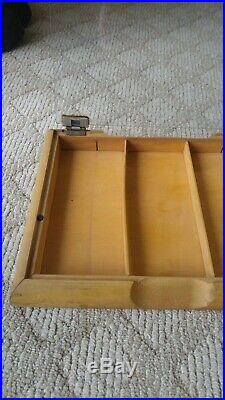 Vintage 1950s Gillette Razor Wood and Glass Store Display Case