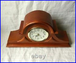 Vintage AMERICAN HERITAGE Mantle Shelf Clock Wood Case Glass Rare