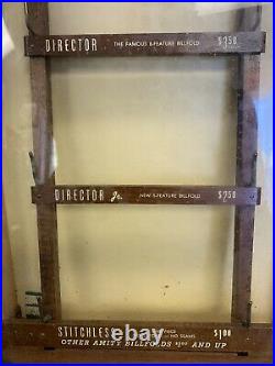 Vintage Amity Billfold Store Counter Display Case Wood with Curved Glass RARE