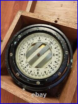 Vintage Antique Star Pathfinder Milton Mass Star USA nautical compass RED DOT