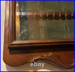 Vintage Bombay Mahogany 60 Spoon Display Case Hinged Glass Door