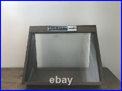Vintage Buck Knives Wood & Glass Front Counter Top Advertising Display Case