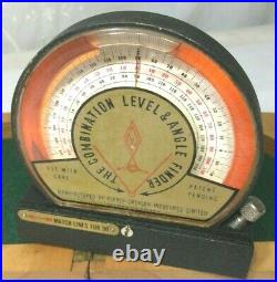 Vintage Combination Level & Angle Finder (Glass) with Wood Case (Alfred Emerson)