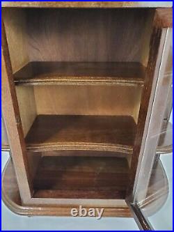 Vintage Curio Cabinet Display Case Knick Knack Shelves Large Walnut Federal