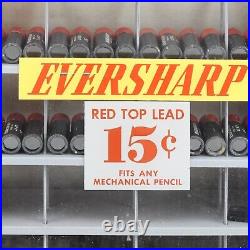 Vintage Eversharp Red Top Lead Pencil Tabletop Store Glass Wood Display Case Plu