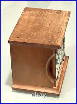 Vintage Faux Book Wood Decor Encyclopedia Barware Square Glass Coasters Cased