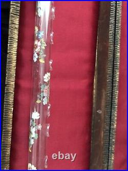 Vintage Hall crystal flute in g AND Rosewood Flute with Pyrography Art wood case