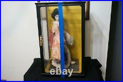 Vintage Japanese Geisha Doll in Glass & Wood Display Case, 16 Doll, 19 Case