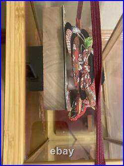 Vintage Japanese Geisha Doll in Glass and Wood Display Case