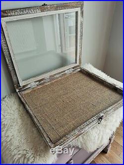 Vintage Large Wood And Glass Jewellery Display Case