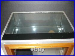 Vintage MID Century Modern Chrome Glass Wood Counter Top Retail Display Case