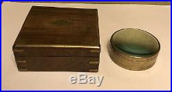 Vintage Nautical Marine 4.5 Brass Map Reading Magnifying Glass With Wood Case