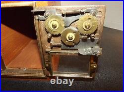 Vintage Post Office Box Safe Double Combo Eagle Front withUS-Glass Intact-Oak Case