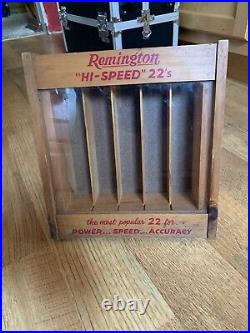 Vintage Remington Dupont Wood & Glass HI-SPEED 22's Display Case