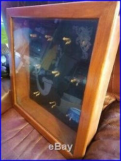 Vintage Sherlock Holmes Pipe Cabinet Wood Tobacco Glass Front Case Curio Display
